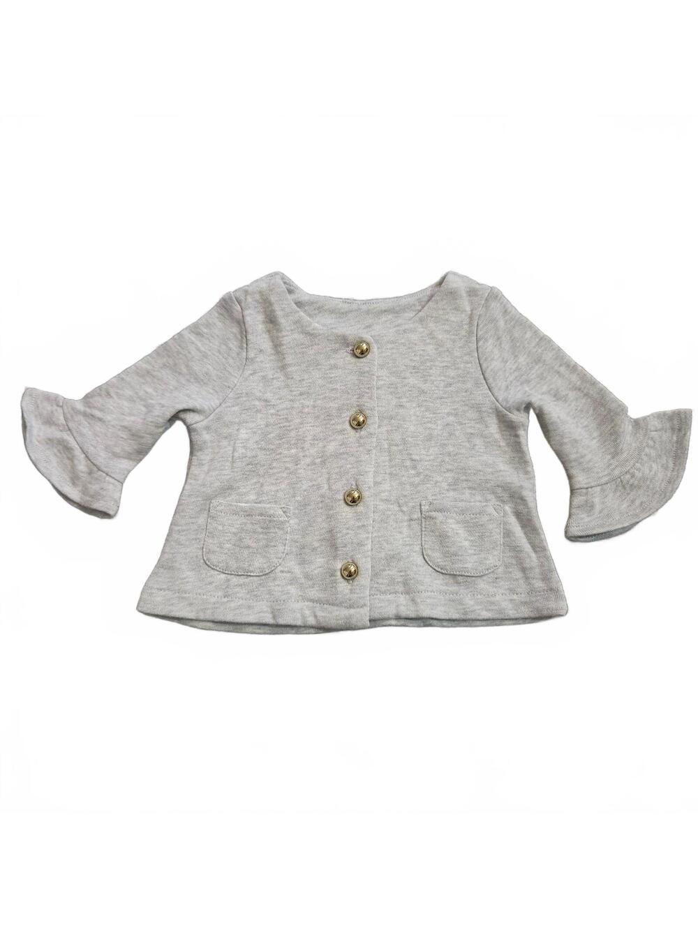 Janie and Jack Baby Girl Gray Sweater Cardigan 0-3 Months